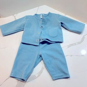 GAP | Baby Boys Blue Fleece Pants and Shirt Outfit Set 6-12M